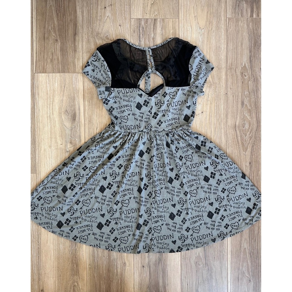 DC Suicide Squad Harley Quinn Skater Dress M Goth Dark Academia Grunge Skull